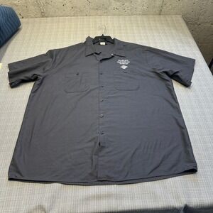 Harley Davidson Willie G Skull Shirt Mens 3XL Museum Black Short Sleeve Button